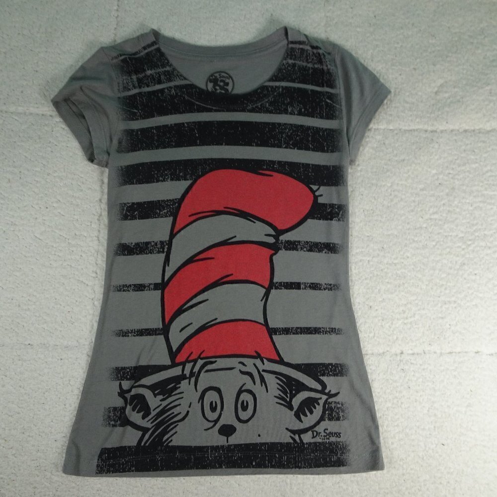 Dr. Seuss Cat in the Hat Gray T-Shirt Small